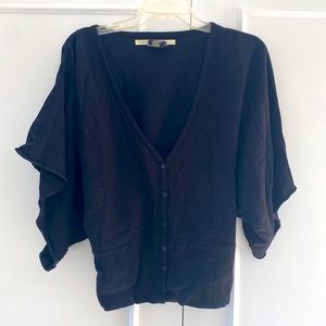 Dolman sleeve button front sweater